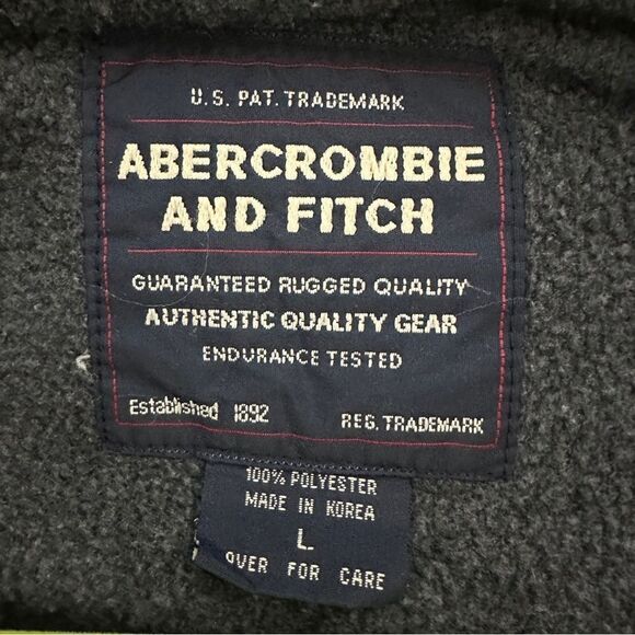Vintage Abercrombie And Fitch Men’s Full Zip Vest Fleece Grey size L - Picture 6 of 6